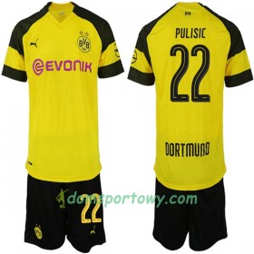 Koszulka Borussia Dortmund PULISIC 22 Dziecięcy Domowe Koszulki Piłkarskie 2018-2019 Krótki Rękaw
